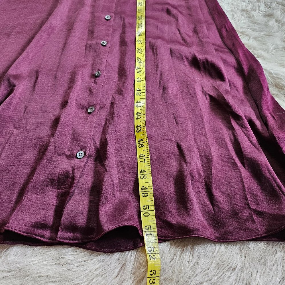 Kate Spade Women's Burgundy Red Buttons Up Long Sleeves Maxi Shirtdress Size 0 - Picture 6 of 8